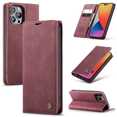 König Design Handyhülle Apple iPhone 14 Pro Max, Schutzhülle Schutztasche Case Cover Etuis Wallet Klapptasche Bookstyle