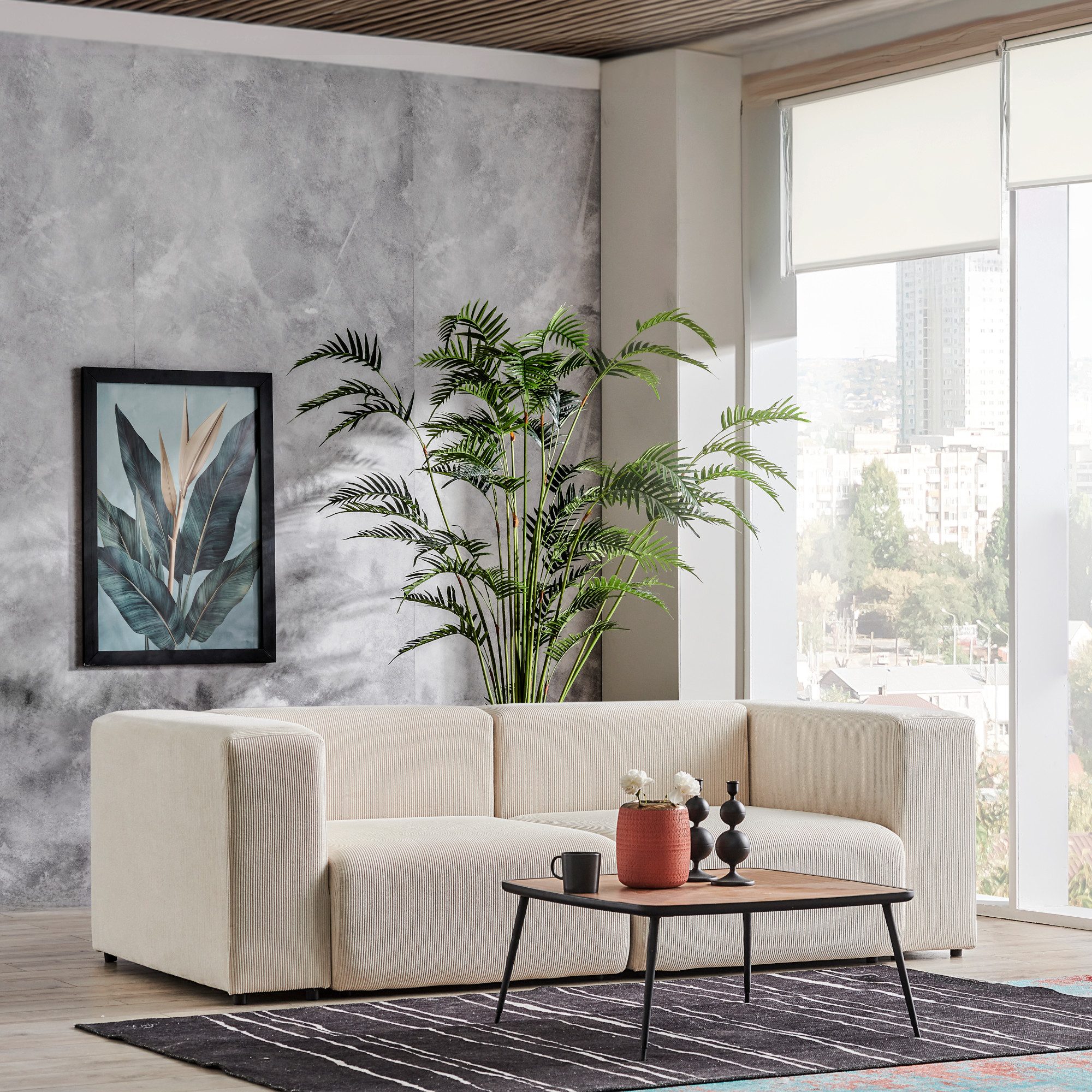 en.casa Sofa, 2 Teile, »Suldal« 2-Sitzer günstig online kaufen