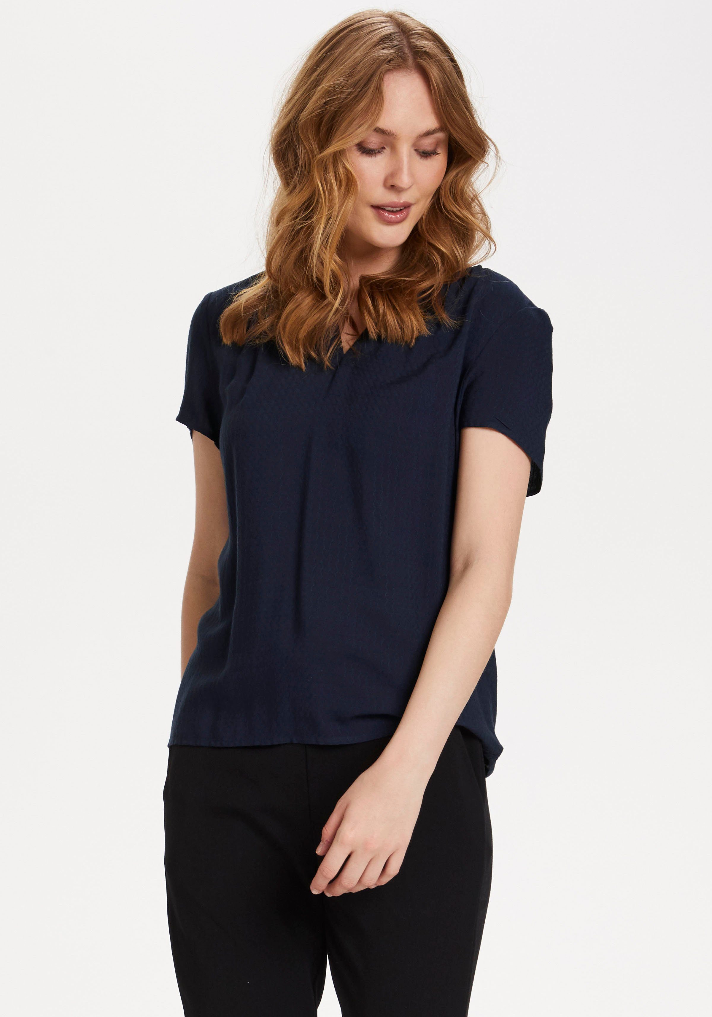 Saint Tropez Shirtbluse BrittaSZ SS Top Blue Deep