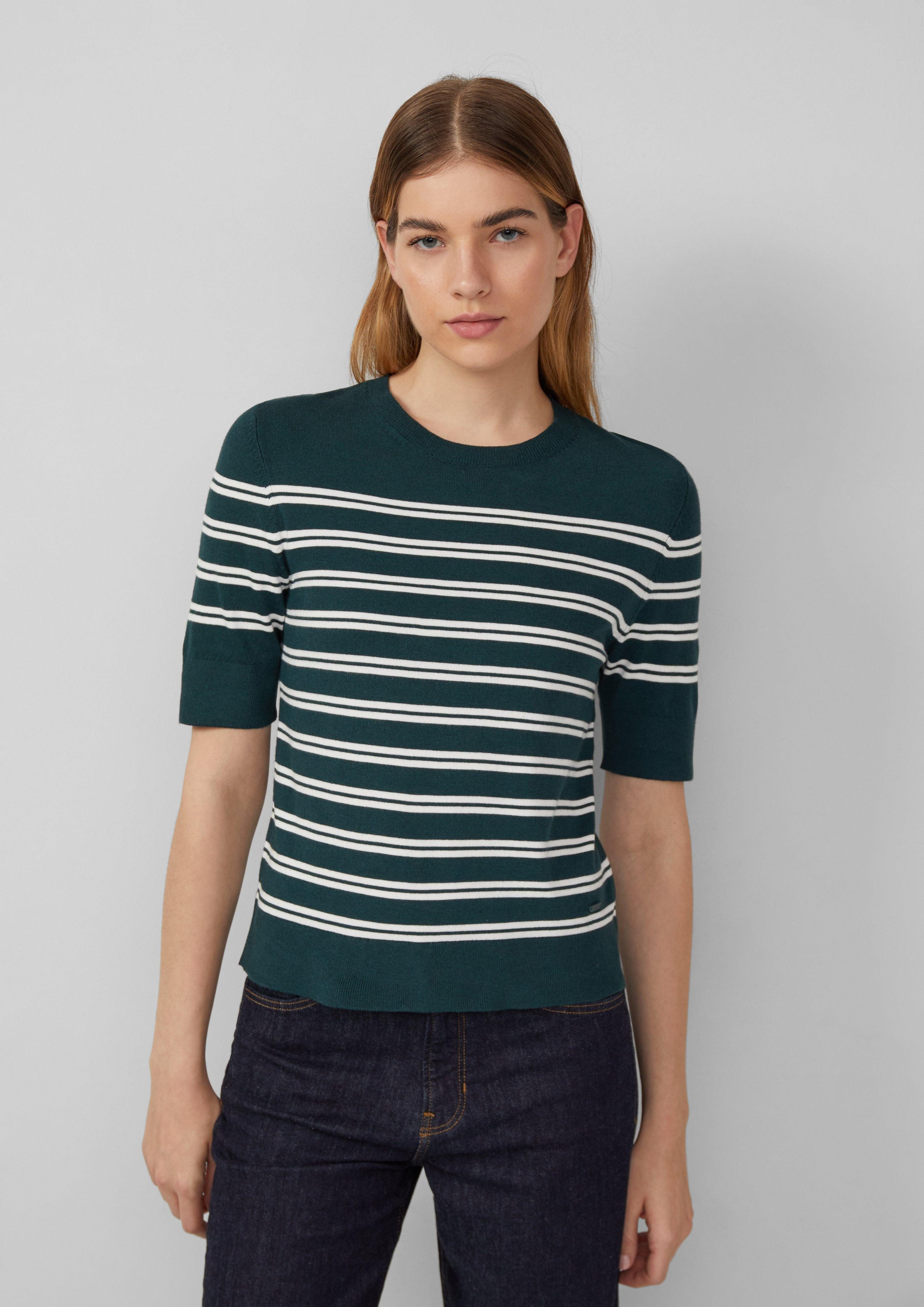 s.Oliver Strickpullover Kurzarm-Strickpullover aus Viskosemix günstig online kaufen