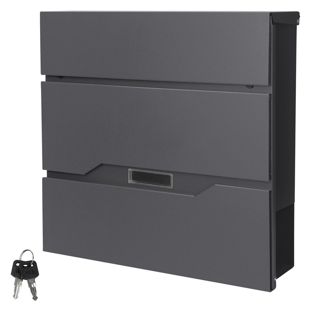 ML-DESIGN Briefkasten Wandbriefkasten Postkasten Design Briefkastenanlage Postbox, Standbriefkasten mit Zeitungsfach inkl. 2 Schlüssel Stahl