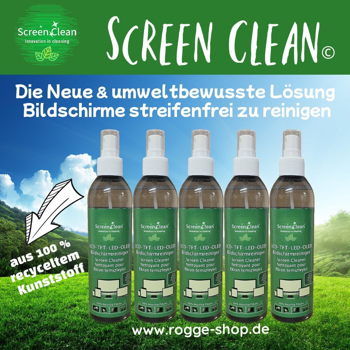 Screen Clean Screen Clean Reinigungsspray (Set, [5-St. 5x250ml r-Pet ...