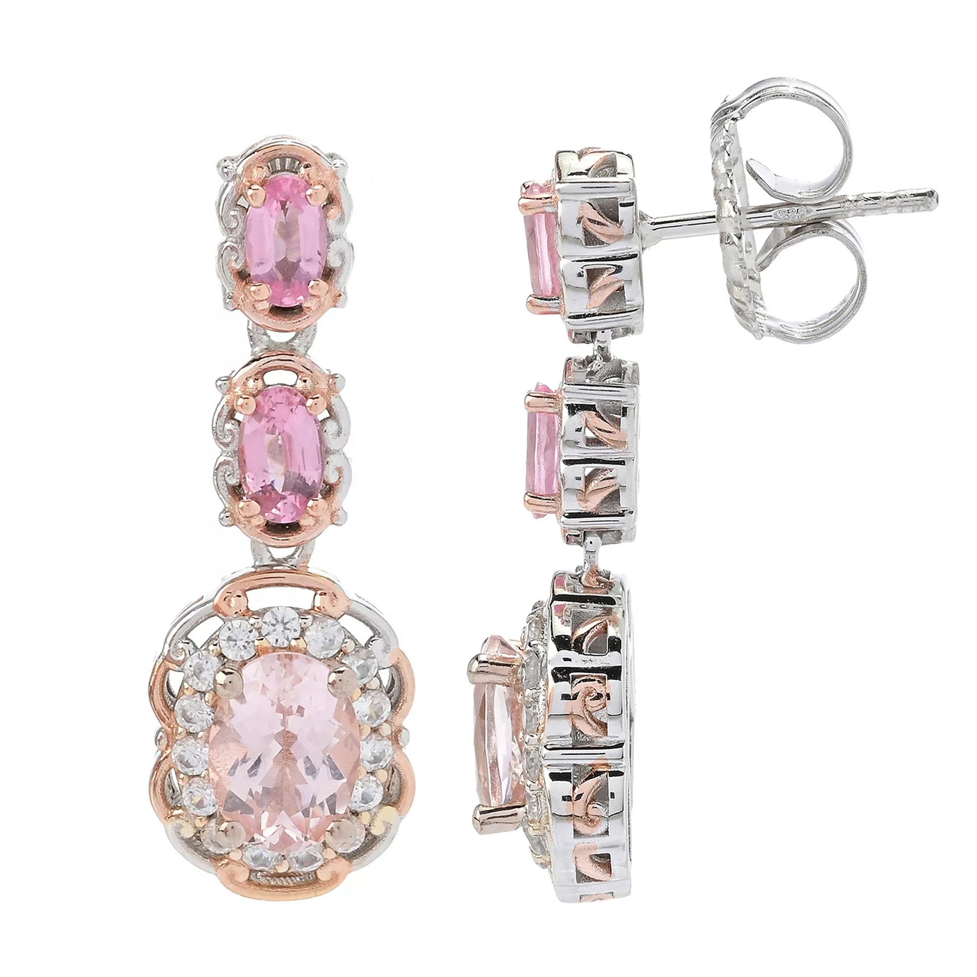 Cavill Ohrring-Set Cavill Morganit 1,44 ct & Spinell 1,0 ct Серьги Silber Rosa (2-tlg)