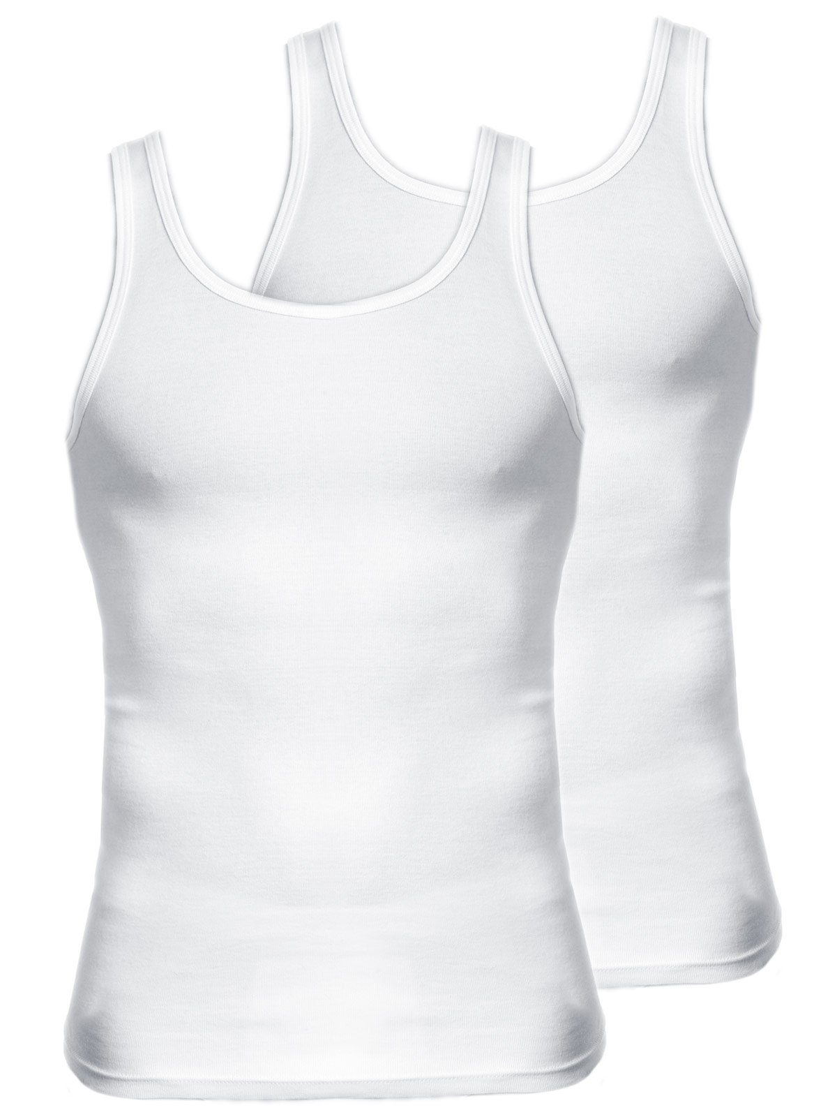 8-St) Achselhemd Sparpack - Herren Bio Unterhemd weiss steingrau-melange (Spar-Set, Cotton KUMPF 8er