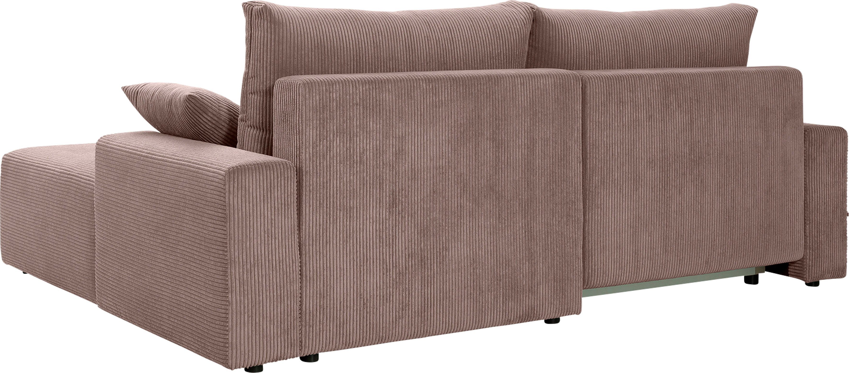 exxpo - Bettfunktion Orinoko, Ecksofa Cord-Farben inklusive sofa fashion verschiedenen in Bettkasten und cappuccino