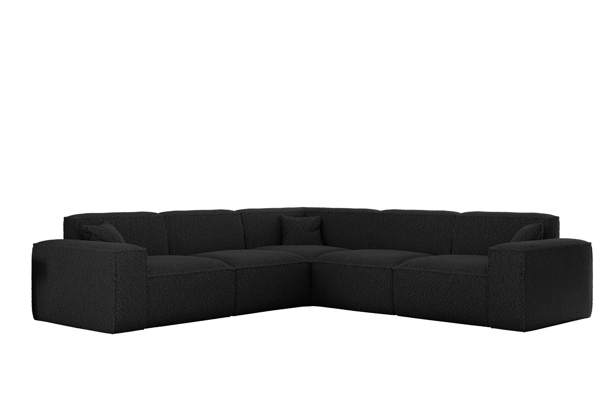Fun Möbel Ecksofa Designersofa CELES PREMIUM Universal in Stoff Sven, Rundumbezug, inkl. 3 x Zierkissen