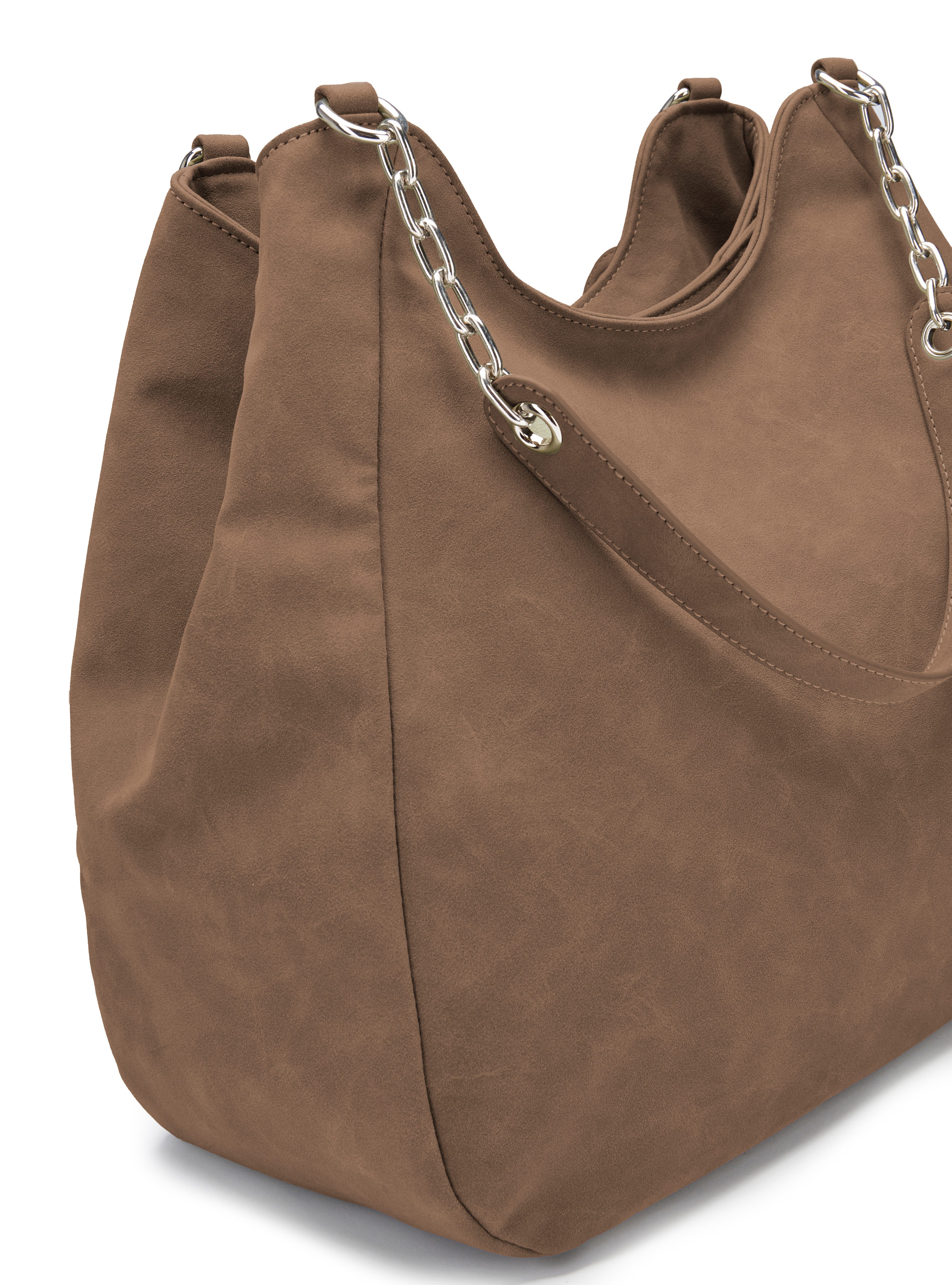 Vivance by Lascana Schultertasche Henkeltasche, Damentasche, Shopper, Einkaufstasche, Handtasche, mit silberfarbenen Ketten-Details VEGAN – Bild 4 von 4