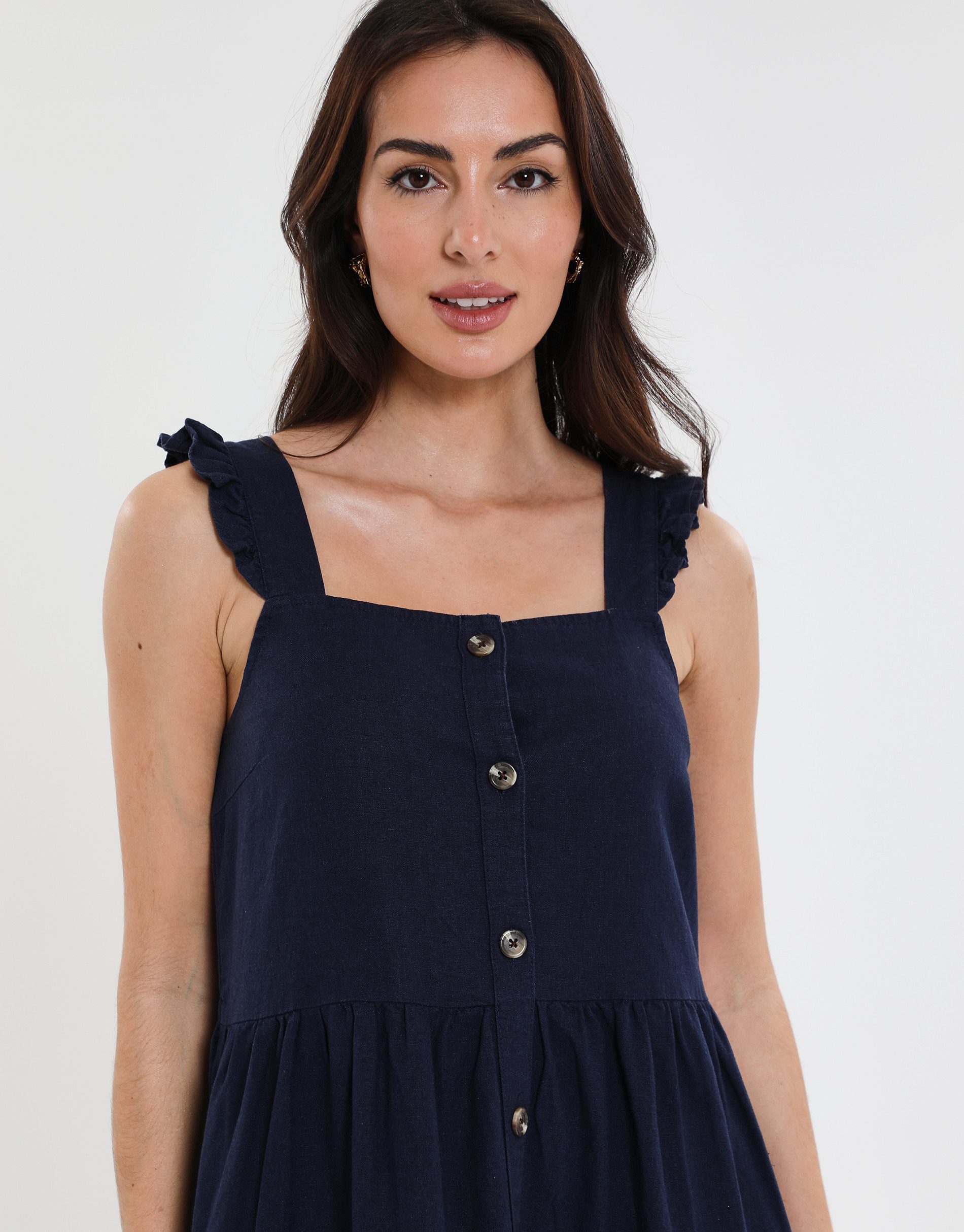 Threadbare Sommerkleid THB Oak Flutter mit Knöpfen