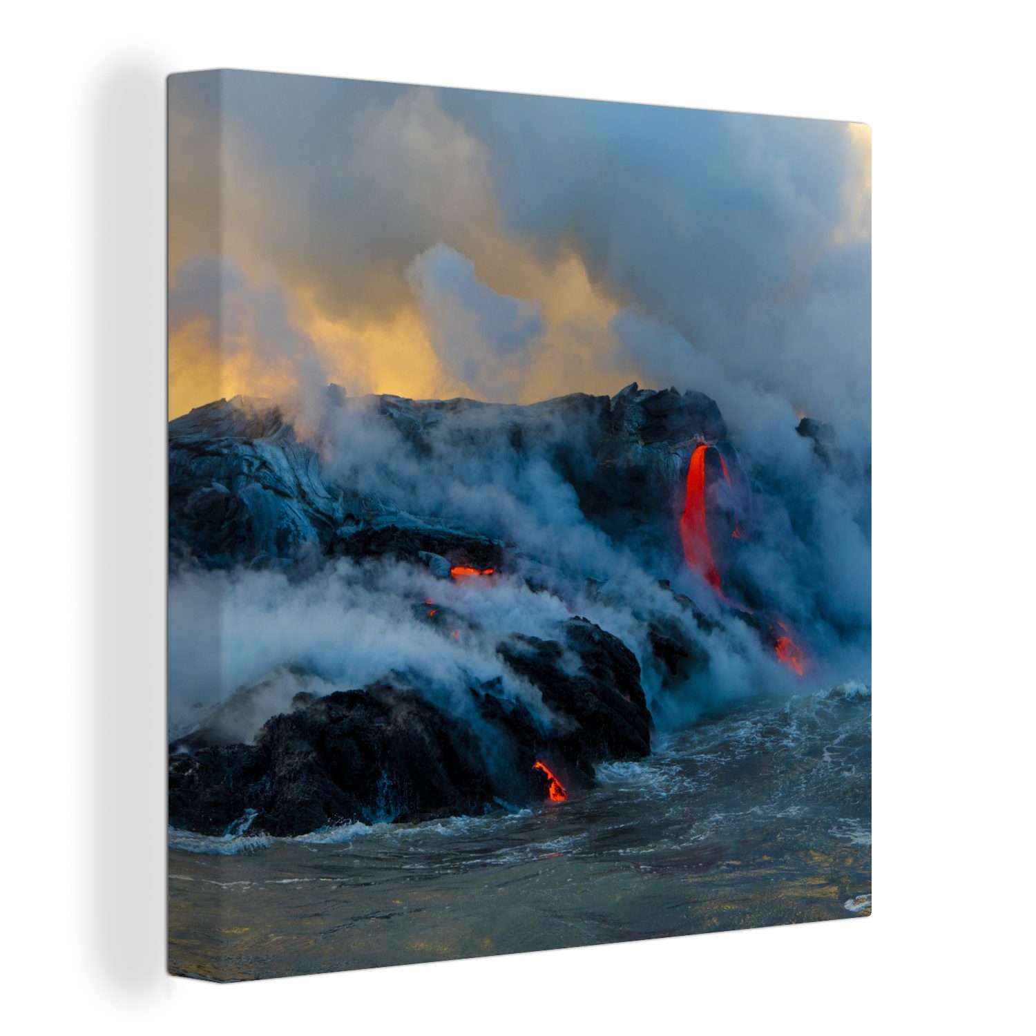 OneMillionCanvasses® Leinwandbild Lava in Ozeanien Fotodruck, (1 St), Leinwand Bilder für Wohnzimmer Schlafzimmer