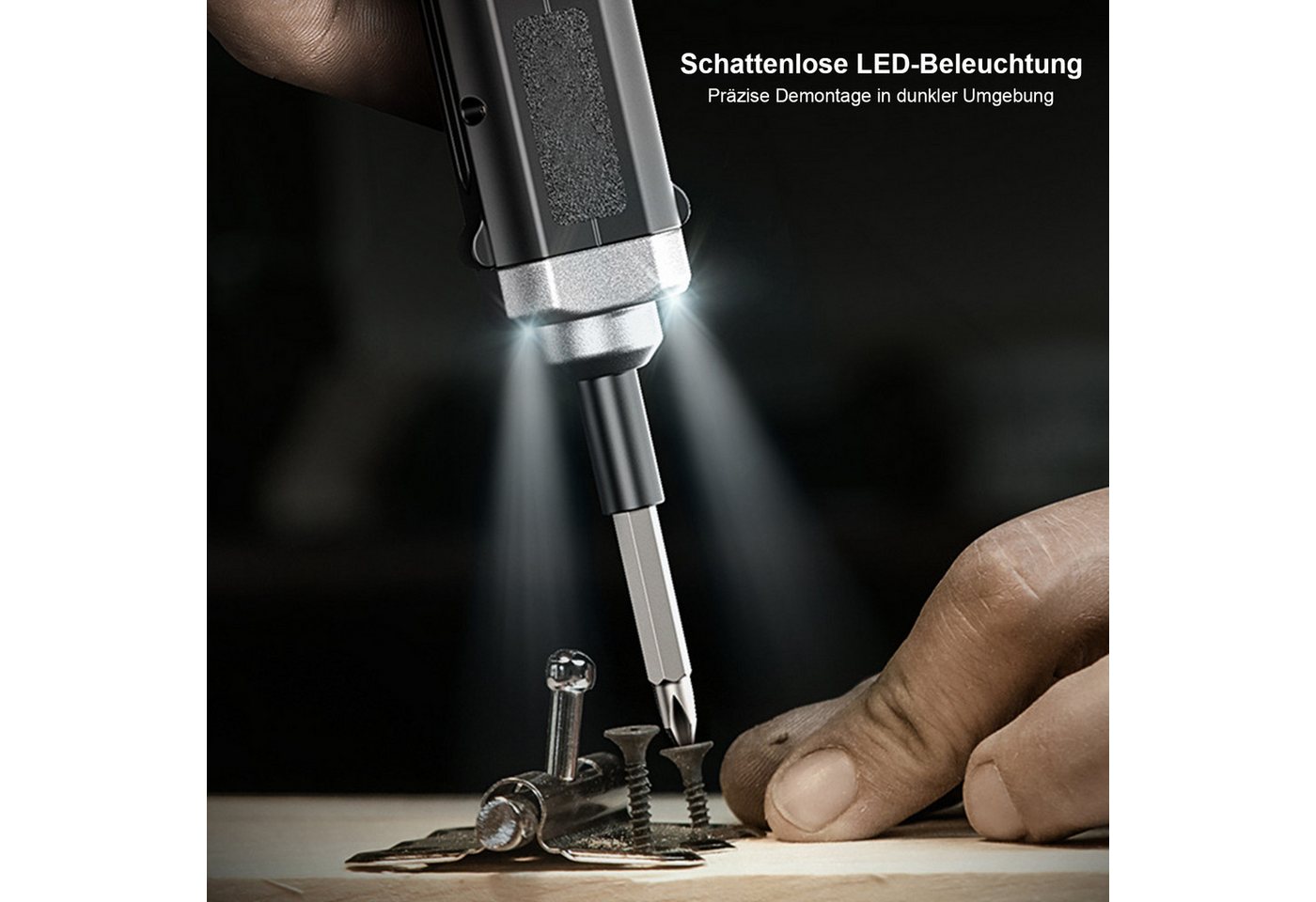 Thumbnail - MODFU Elektro-Schraubendreher elektrischer Schraubendreher mini Akkuschrauber Set 6-Gang Bit-Set, 300,00 U/min, 5,30 Nm,...