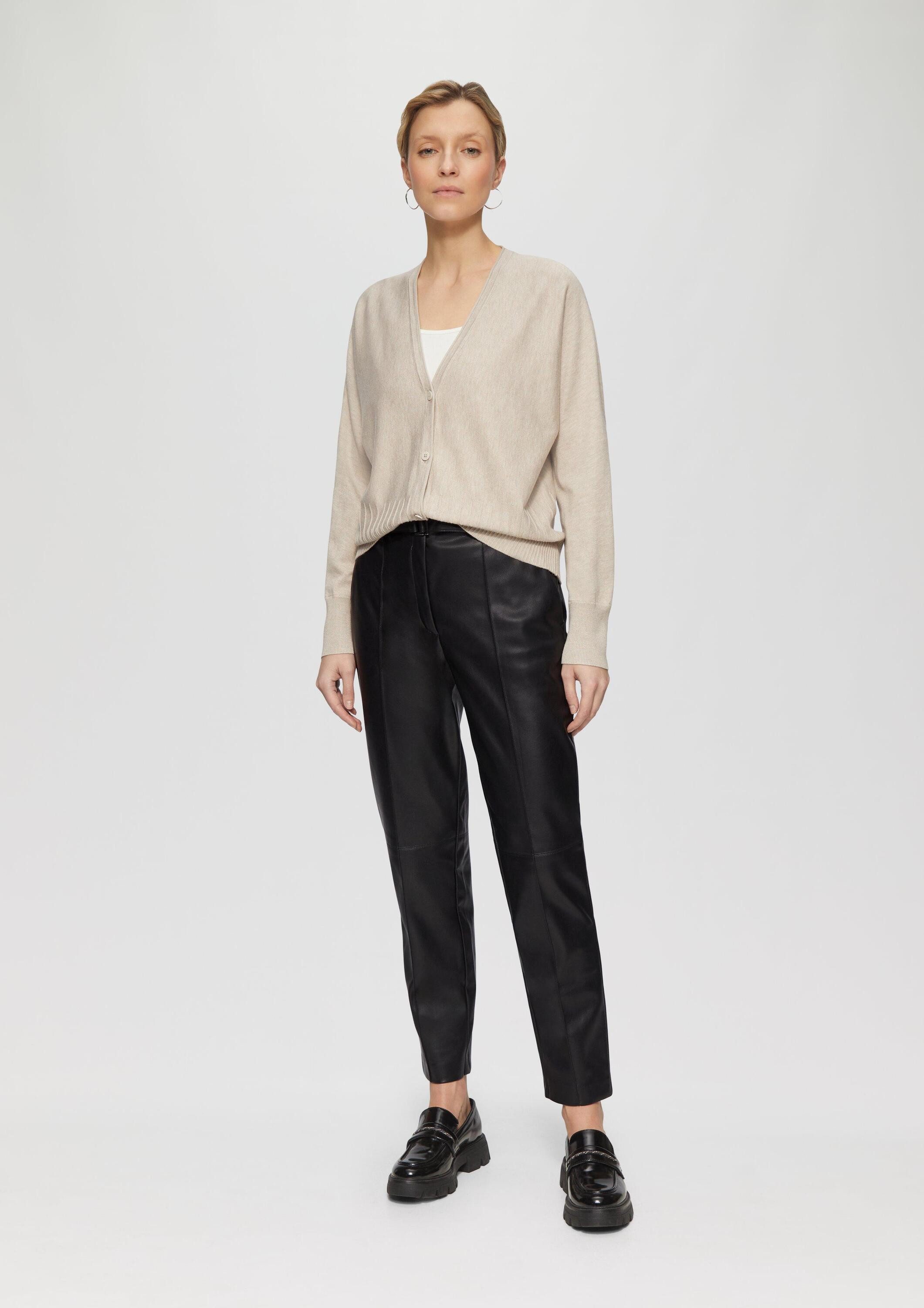 s.Oliver 7/8-Hose Hose Relaxte Cigarette Pants aus Kunstleder mit Gürtel günstig online kaufen