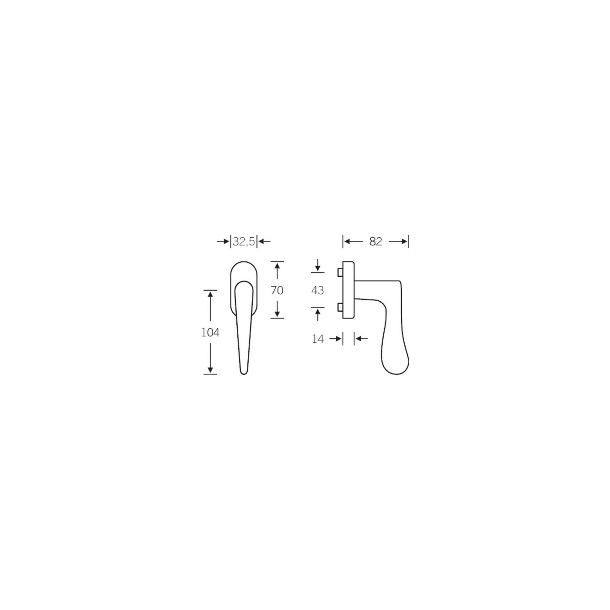 FSB Fenstergriff FSB Fenstergriff, oval, Alu F1 34 1144, Stift 24-38mm