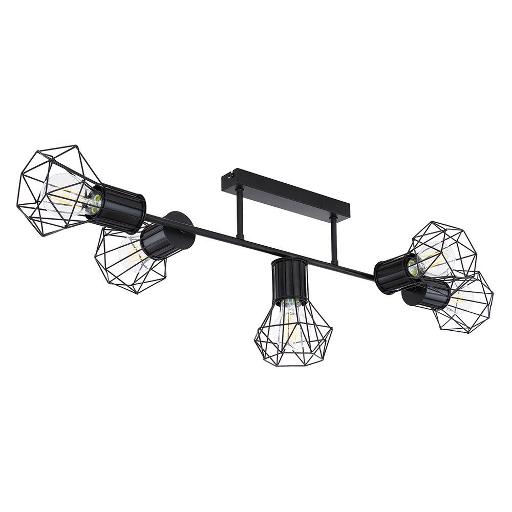 GLOBO LIGHTING LED Deckenleuchte, Leuchtmittel nicht inklusive, Deckenleuchte Wohnzimmer schwarz Metall Lampe mit