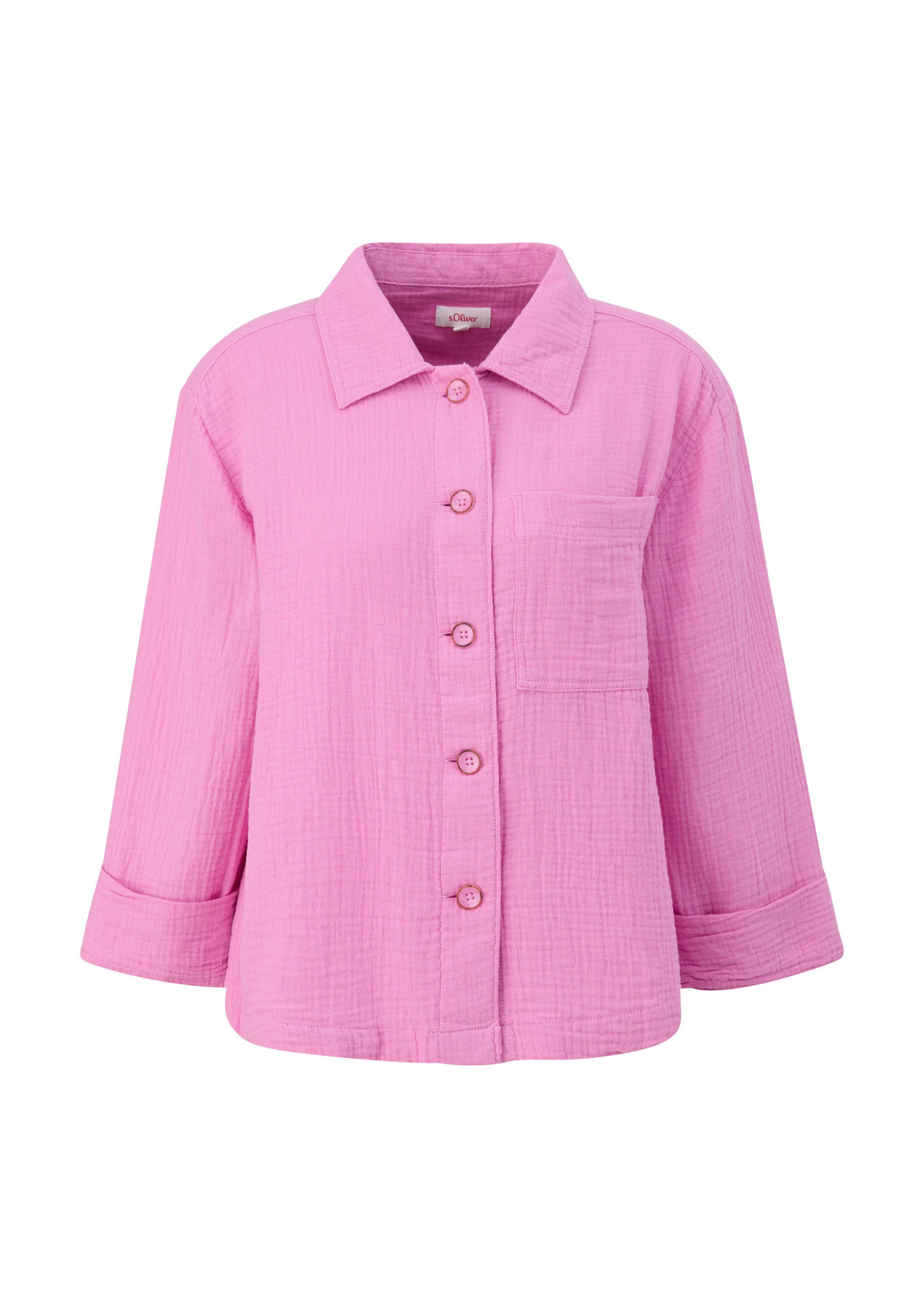 s.Oliver Funktionsjacke Hemd Relaxed-Fit-Hemd aus Musselin