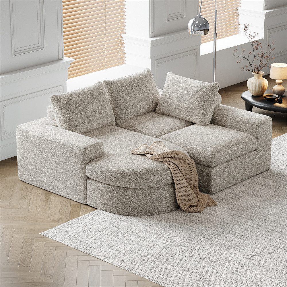 MODFU Sofa Modulares Chenille-Sofa mit Nackenkissen, günstig online kaufen