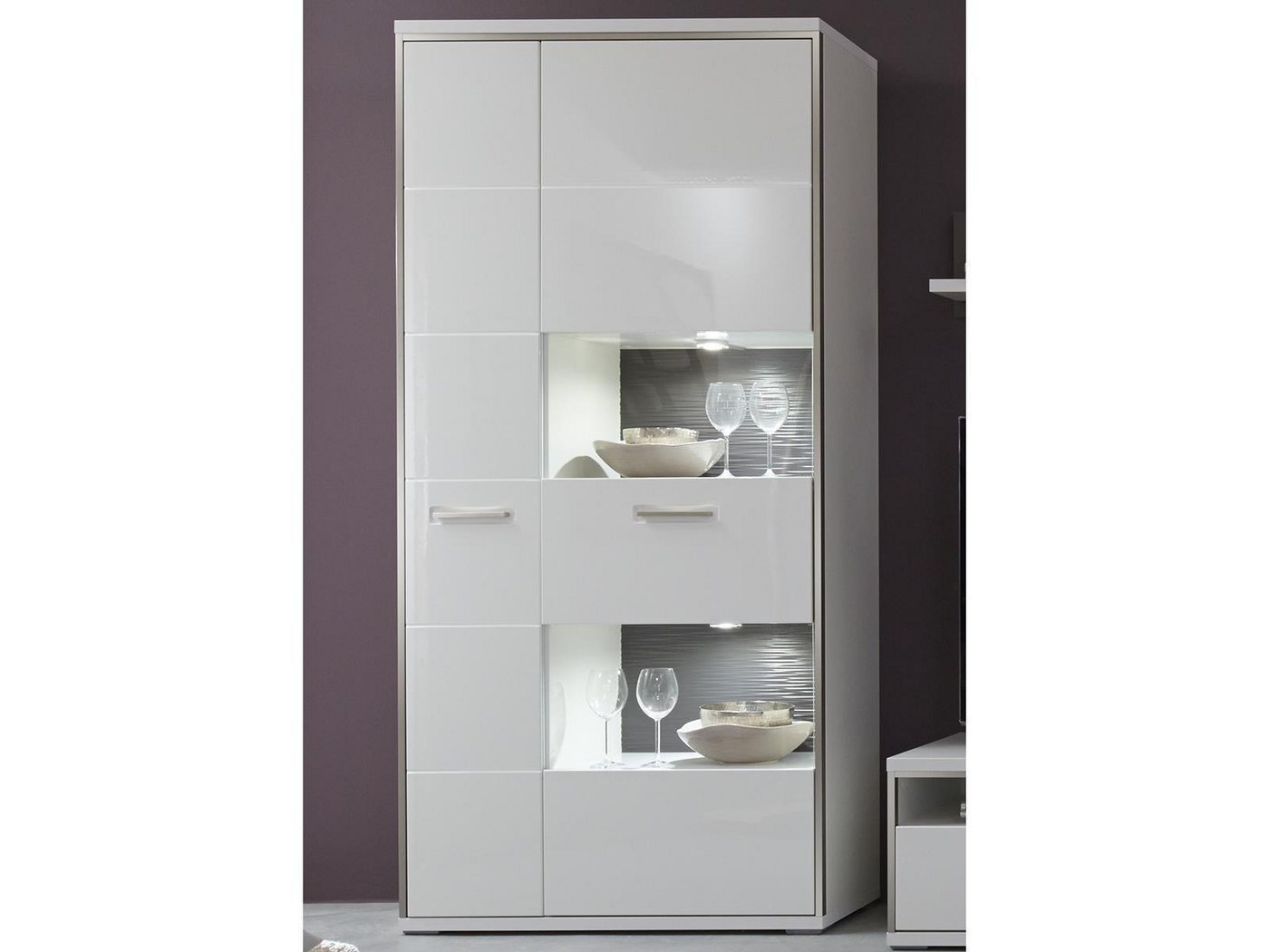 uno Kombivitrine Setto ¦ weiß ¦ Maße (cm): B: 94 H: 201 T: 38.0 Schränke günstig online kaufen