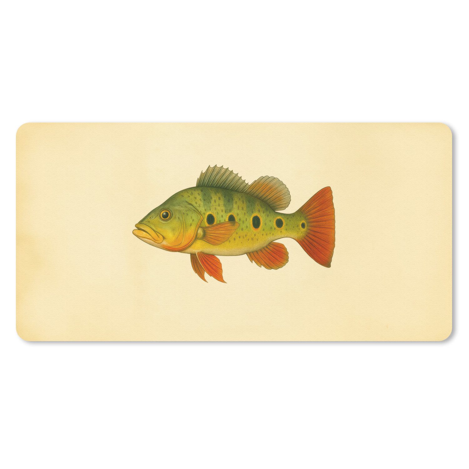 MuchoWow Mauspad Schuppen - Fisch - Grün - Illustration (1-St), Mousepad mit Rutschfester Unterseite, Mausunterlage, Gaming, 60x30 cm