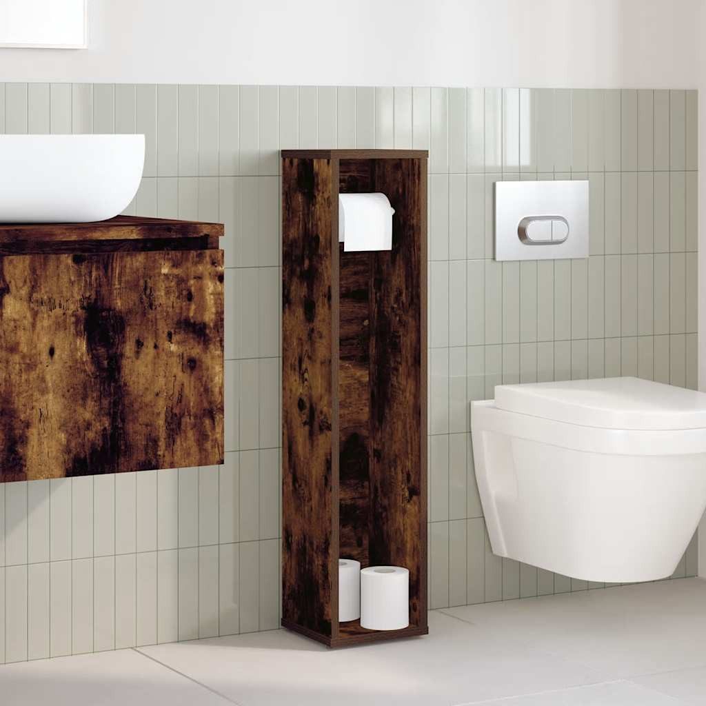vidaXL Badezimmer-Set Badezimmerschrank mit Rollenhalter Eiche günstig online kaufen
