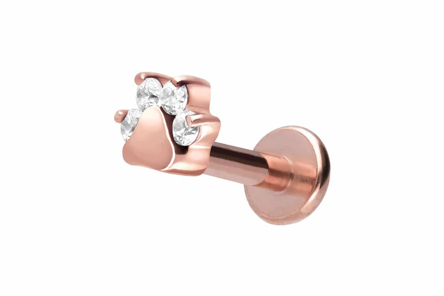 PIERCINGLINE Piercing-Set Titan Labret mit Innengewinde KRISTALLPFOTE (Labr günstig online kaufen