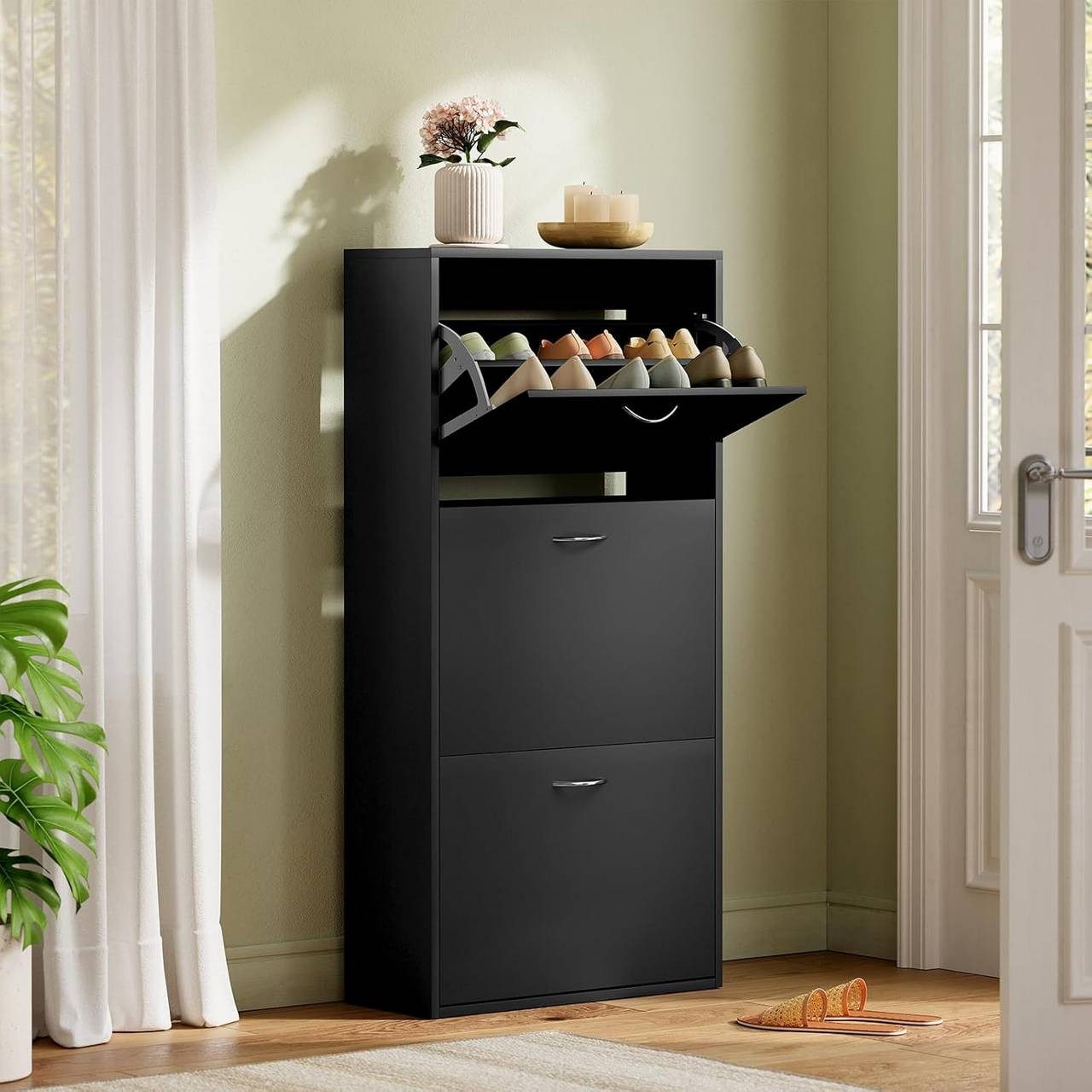 Woltu Schuhschrank (1-St) mit 3 Regale, verstellbaren Trennwänden, für 14-1 günstig online kaufen