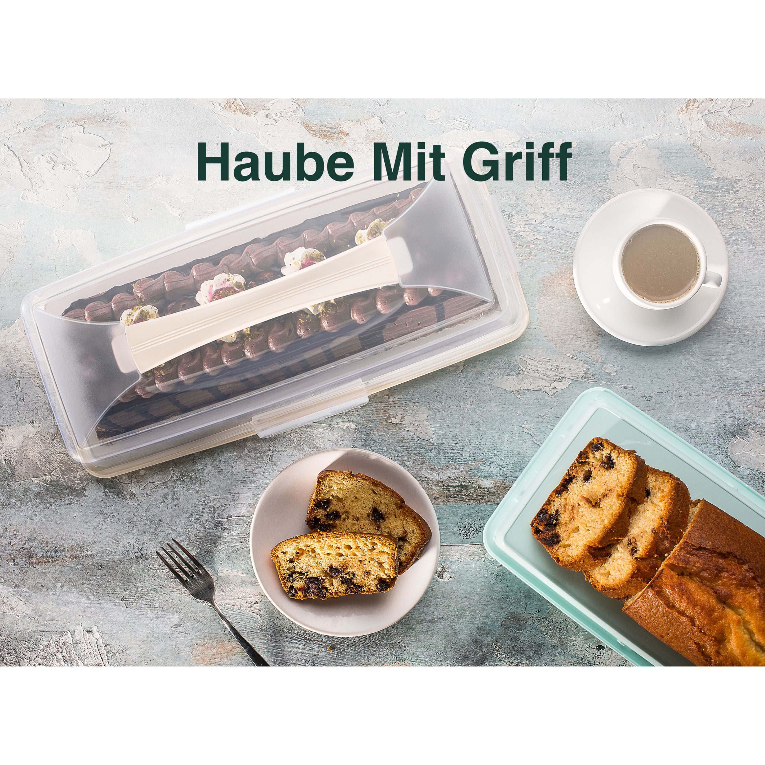 uandu home Kuchentransportbox Tortentransportbox mit Haube und Griff, Kuchenbehälter, Tortenbehälter, (Tortentransportbox mit Haube und Griff, BPA Frei Tortenbehälter), Dishwasher Safe