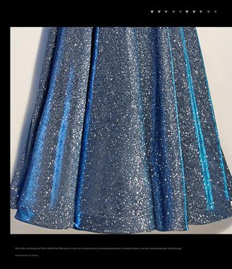 ZWY A-Linien-Kleid rock damen elegant-rock damen knielang-Plisseekleid, Partykleid (Anlass: Hochzeit, Festival, Party, Geschenk) Funkelnde festliche Kleider für Damen, blaues schulterfreies Kleid