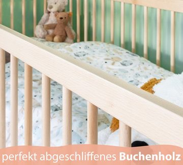 Alcube Babybett TONI, Babybett 60x120 ohne Matratze aus Buchenholz I ohne Schubladen