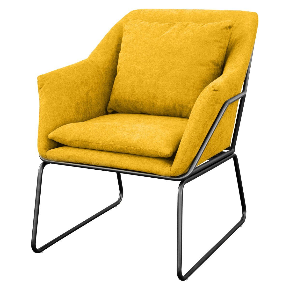 SVITA Cocktailsessel JOSIE (1-St., Loungesessel), inkl. Sitz- und Rückenkissen, Kissen mit Reißverschluss, gepolstert Gelb | Gelb