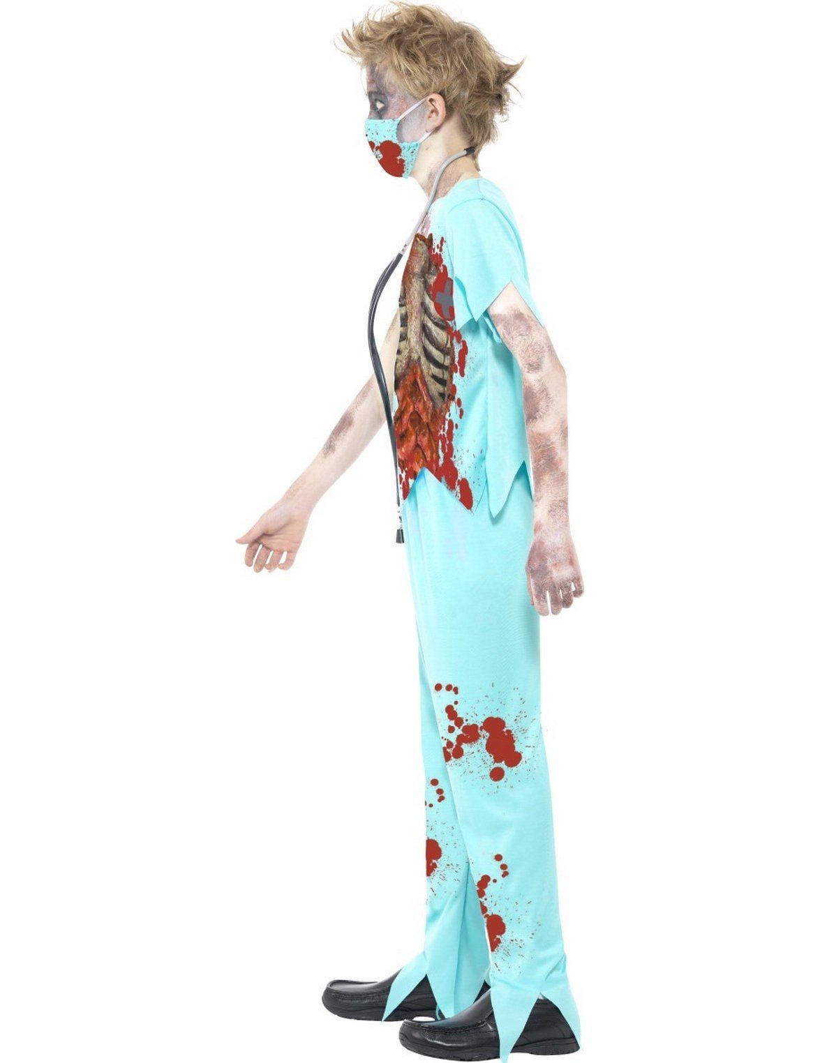 Smiffys Zombie-Kostüm Zombie Chirurg Halloween Kinderkostüm hellblau
