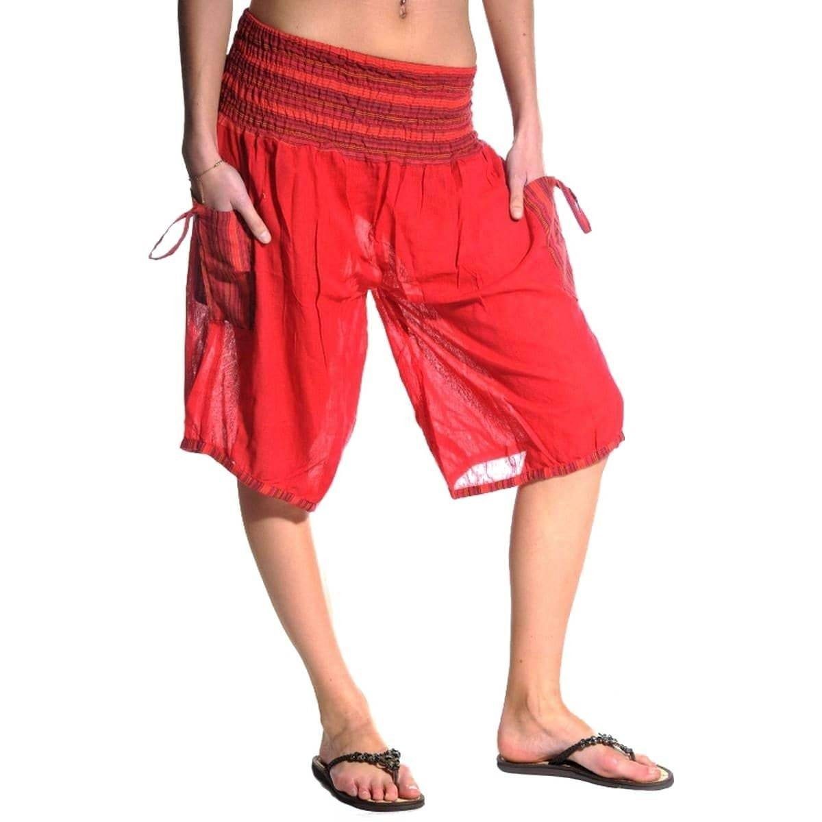 SIMANDRA Haremshose Varkala Damen Harem Short gesmokt (1-tlg) mit elastischem Bund