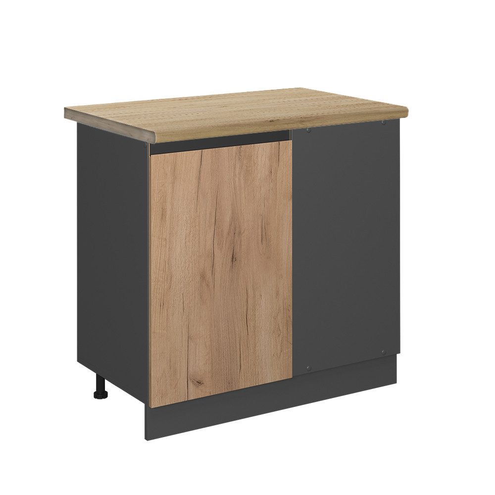 Vicco Eckunterschrank R-Line Goldkraft Eiche/Anthrazit 86 cm AP Eiche günstig online kaufen