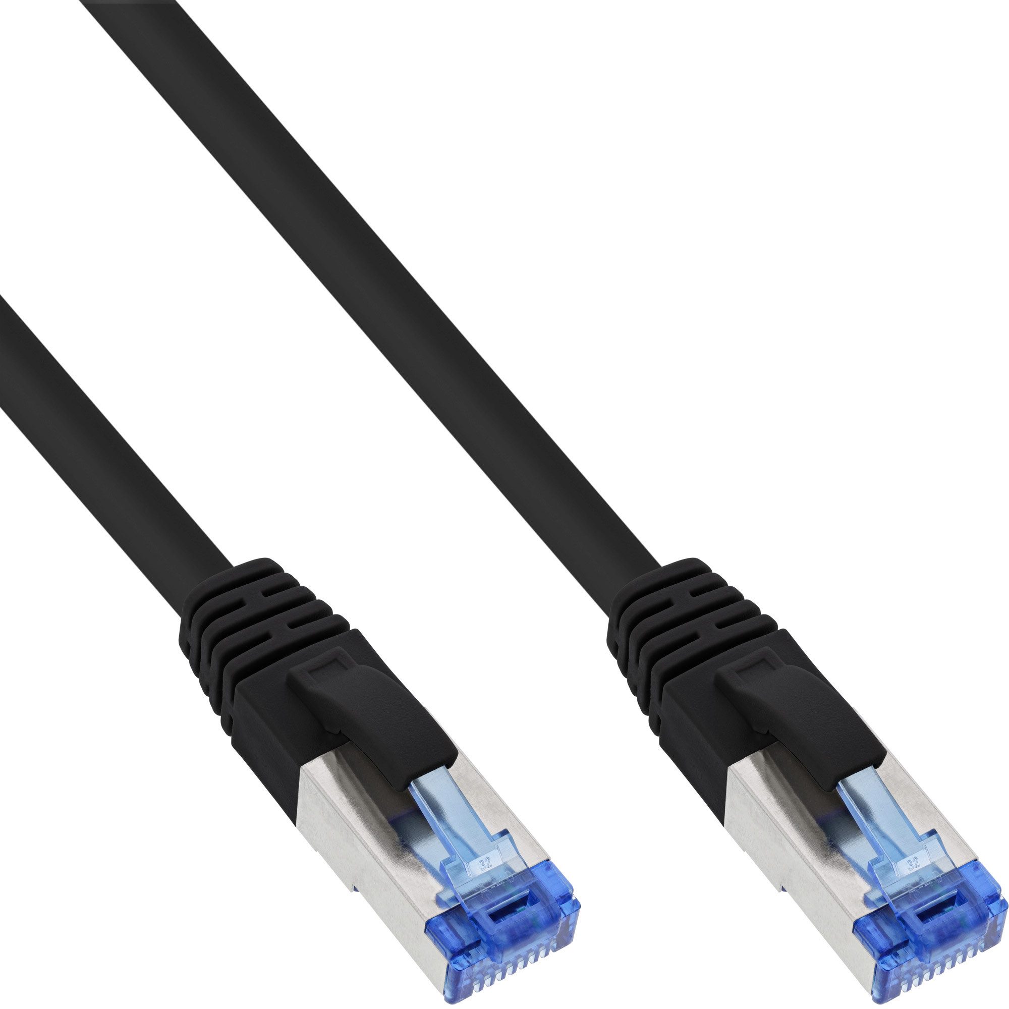 InLine® Patchkabel, S/FTP (PiMf), Cat.6A, halogenfrei, schwarz, 20m LAN-Kabel