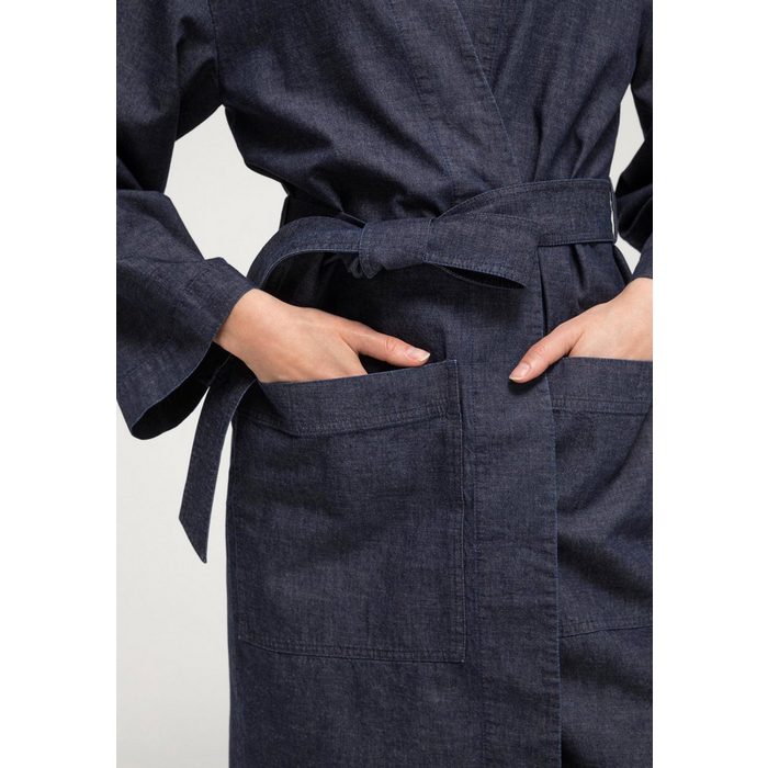 Hessnatur Jeansjacke Denim Kimono aus Bio-Baumwolle mit Leinen (1-St) PE9743