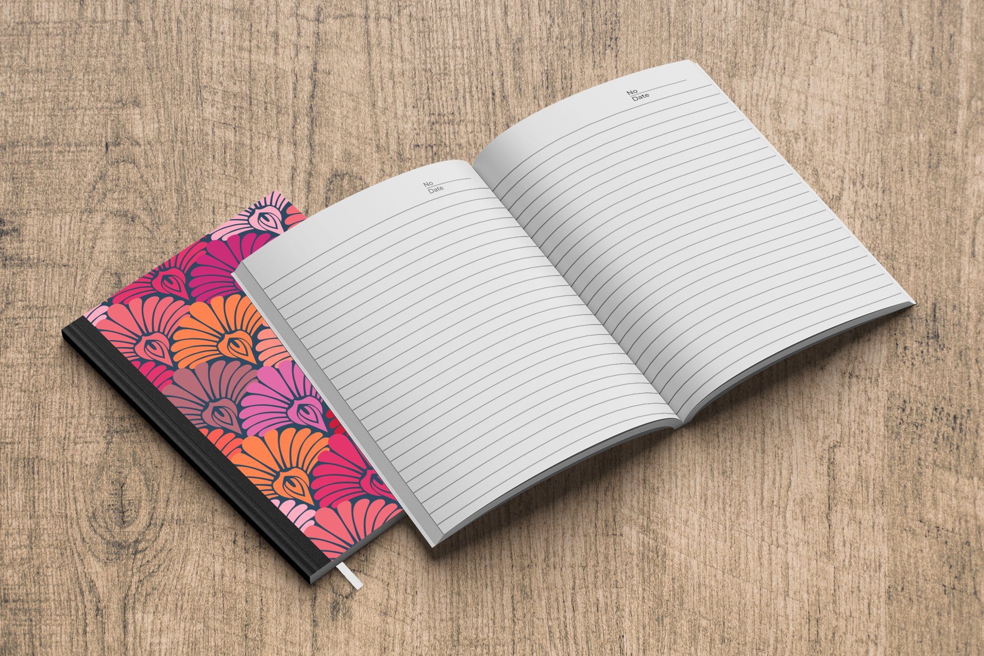 - Journal, A5, Tagebuch, - Notizbuch Deco Rosa Art Seiten, Haushaltsbuch Merkzettel, - Muster Blumen, MuchoWow Notizheft, 98