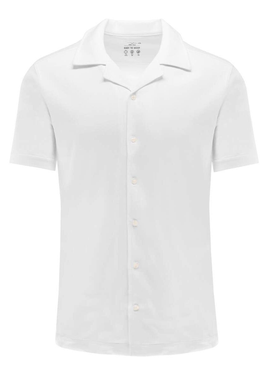 Einfarbig - Fit MARVELIS - Polokragen Poloshirt Poloshirt Body - - Weiß