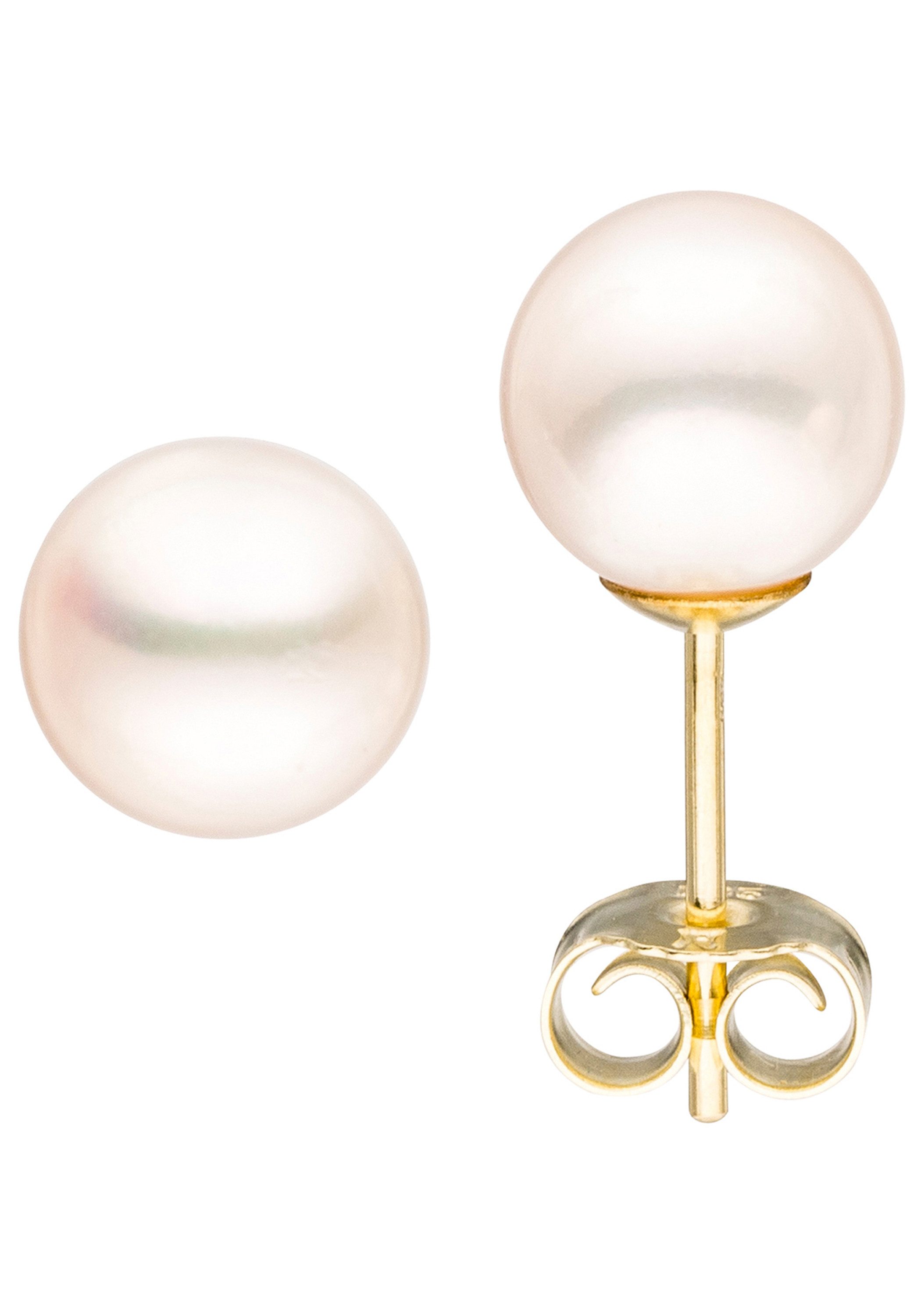 JOBO Paar Ohrstecker, 333 Gold mit Süßwasser-Zuchtperlen 7,5 mm günstig online kaufen