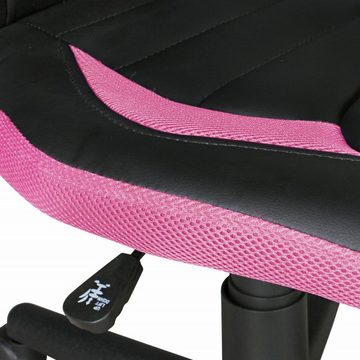 furnicato Bürostuhl Kinderdrehstuhl LUAN schwarz/pink für Kinder ab 6 mit Lehne, Kinderdrehstuhl