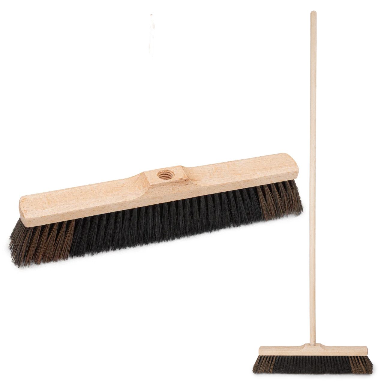 Prima-Online Staubbesen Holz Besenkopf Hausbesen 22 mm Gewinde, mit Stiel, Breite: 40 cm