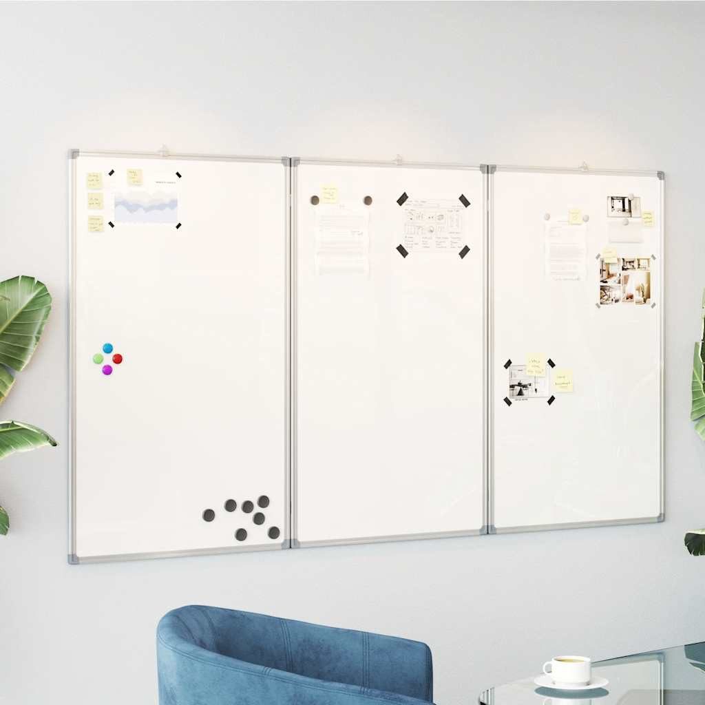 vidaXL Magnettafel Magnetisches Whiteboard Klappbar 150x80x1,7 cm Aluminium
