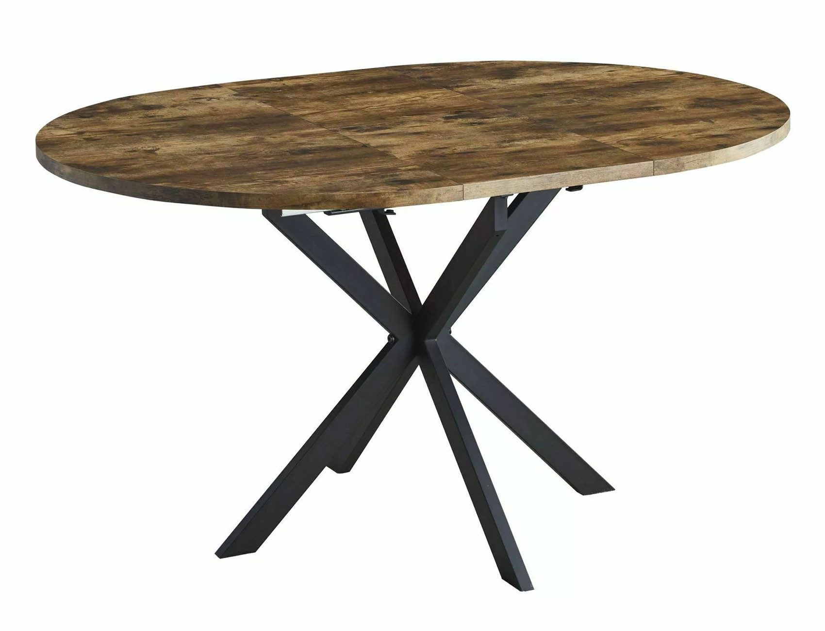 Feldmann-Wohnen Esstisch Gaston (Tischplatte ausziehbar bis 135cm, 1-St., moderner Esstisch, Tischplattestäke 2,5cm, Naturfurnier), 100-135x100x75cm Vintage Nussbaum / schwarz