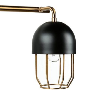 Licht-Erlebnisse Wandleuchte QUIN, ohne Leuchtmittel, Wandlampe Metall 3-flammig Loft Design E14 in Schwarz Gold