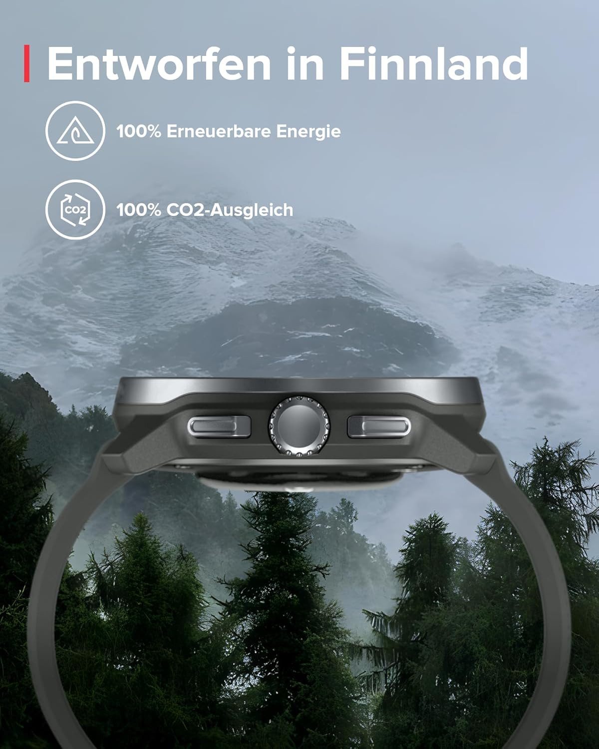 Suunto Smartwatch (3,3 cm, android ios), Multisport Smartwatch mit GPS AMOLED Display HRV und 95 Sportmodi