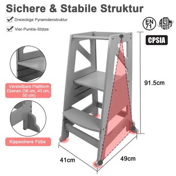 Dripex Stehhilfe Lernturm Für Kinder ab 1 Jahr Tritthocker mit Tafel