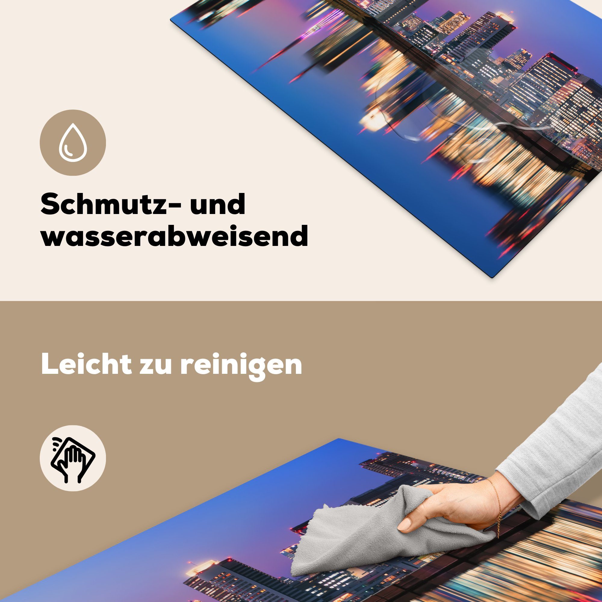 cm, 81x52 (1 Induktionskochfeld die - für Ceranfeldabdeckung Vinyl, Schutz Skyline Tokio küche, - Herdblende-/Abdeckplatte tlg), MuchoWow Japan,