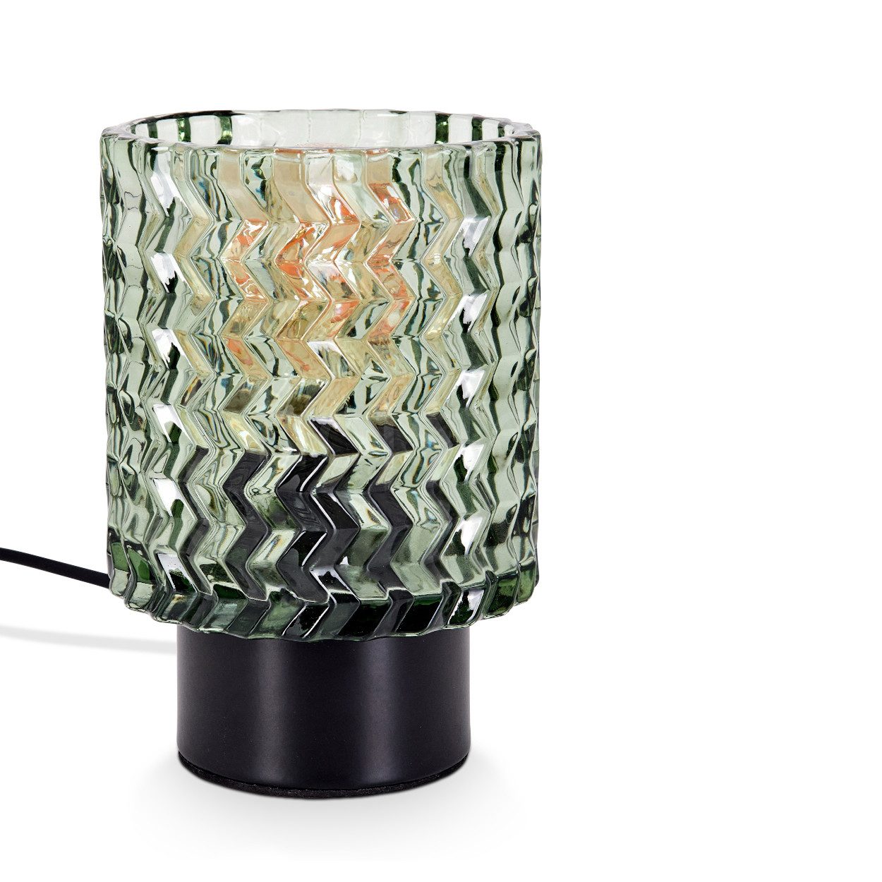 hofstein Tischleuchte Tischlampe aus Metall/Glas in Schwarz/Grün, ohne Leuc günstig online kaufen