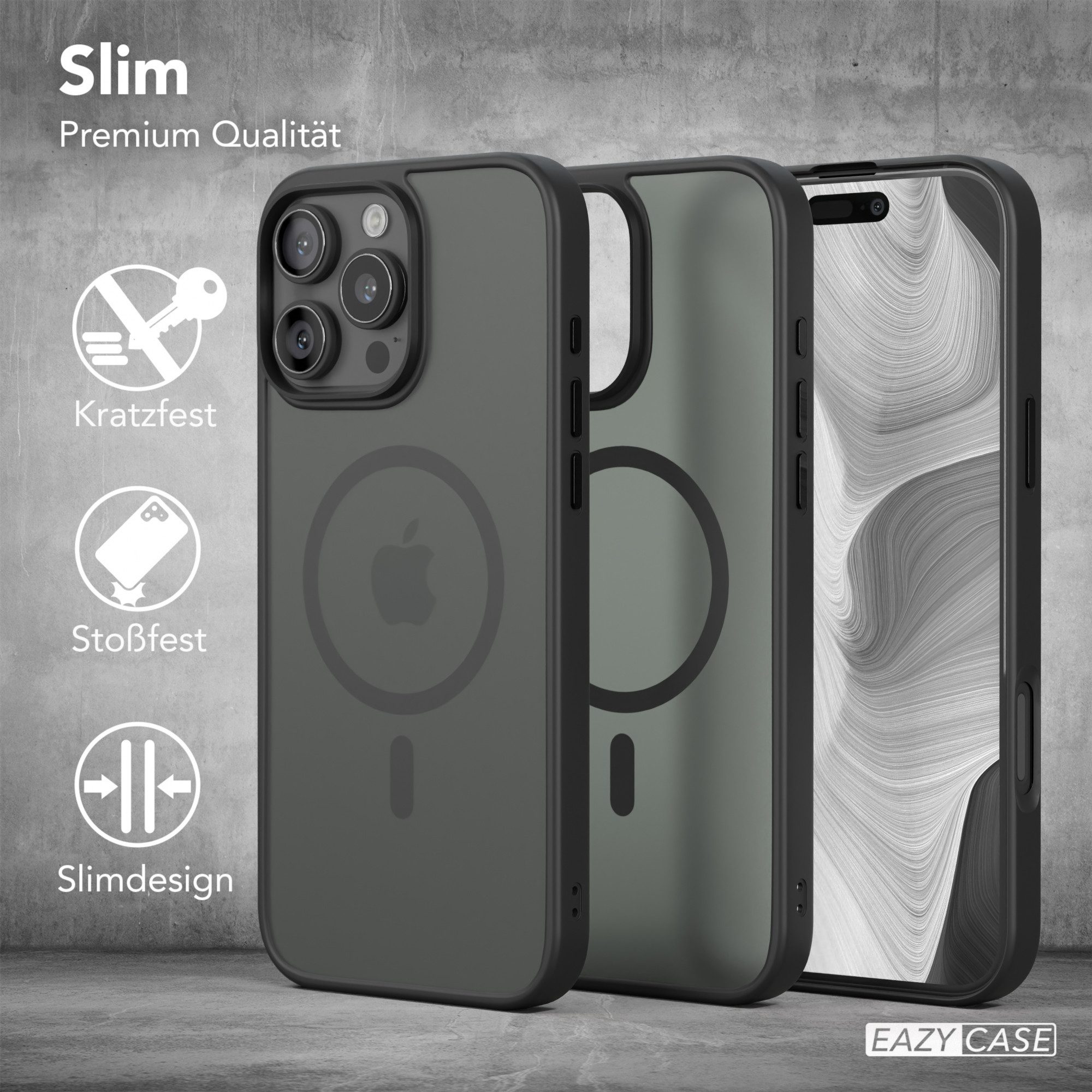 EAZY CASE Handyhülle Outdoor Case MagSafe für Apple iPhone 16 Pro Max 6,9 Zoll, Outdoor Handy Hülle Slim Cover Silicon Case Bumper Outdoorcase Schwarz – Bild 5 von 5