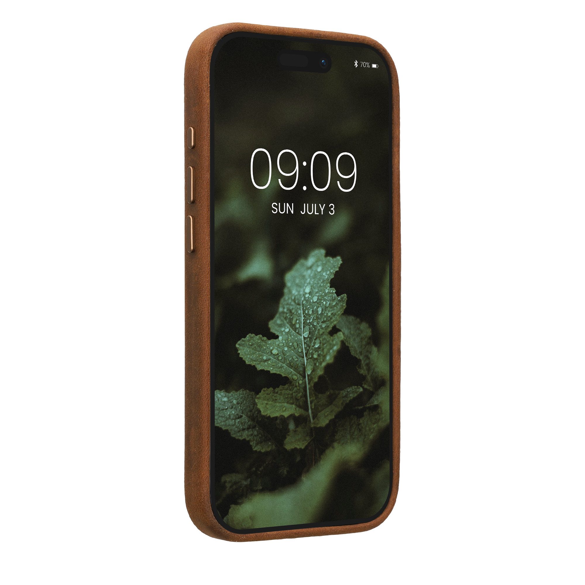 kalibri Handyhülle Hülle für Apple iPhone 15 Pro, Leder Handy Cover Case - Hardcover Schutzhülle
