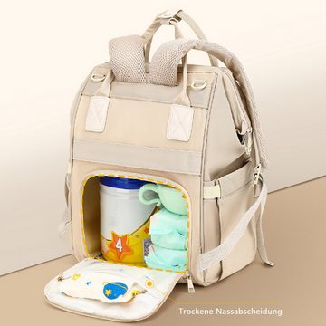 MODFU Wickelrucksack Wickeltasche Rucksack Baby Multifunktions-Babytaschen wasserabweisend (Windeln Babyflasche Milchfläsche Rucksack Tasche mit USB-Anschluss, Multifunktional, Babytasche, Wickelrucksack), mit Kinderwagen-Haken