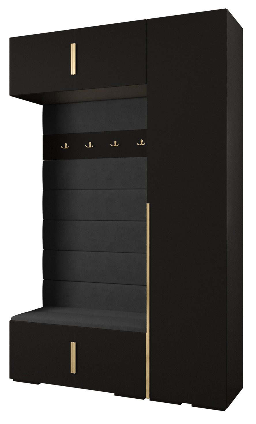 ABIKS MÖBEL Kompaktgarderobe INOVA 1 SATZ 19 Möbelset, Garderobe mit Kleiderstange und Regalen