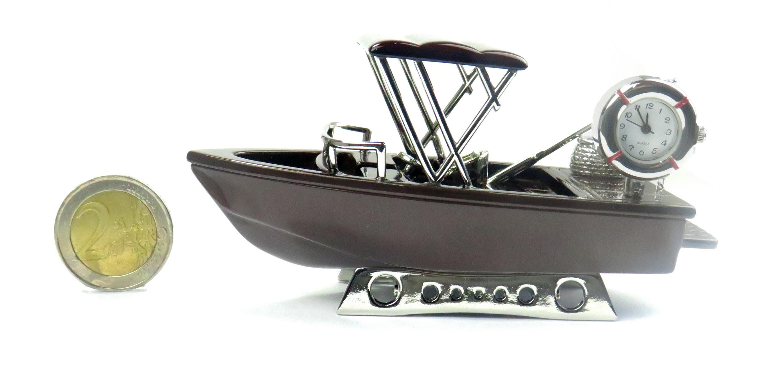 Siva Standuhr Tischuhr Boot Quarzuhr aus Metall im Boot Design